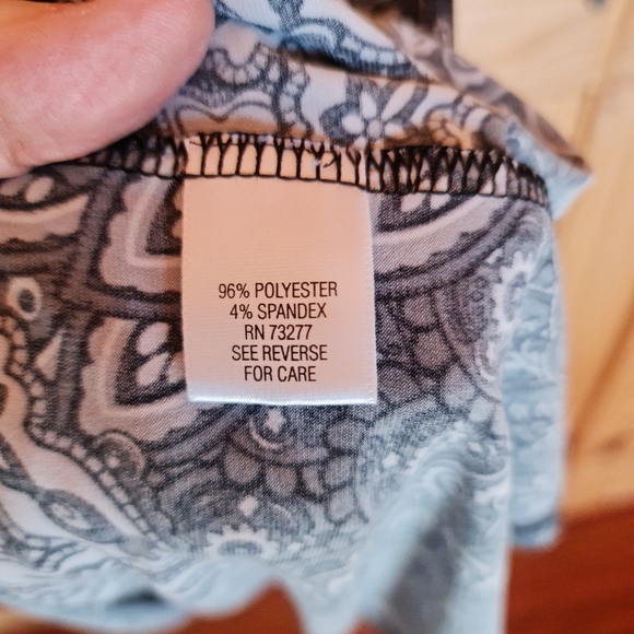 Apt 9 Knee Length V-Neck Wrap Top Dress Paisley Print Tie Back Stretch Size L - Picture 2 of 4